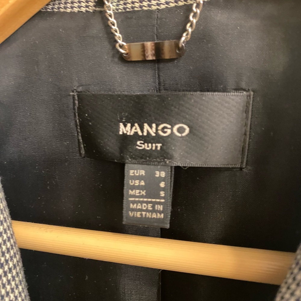 Mango Classic Gray Checked Blazer - image 5